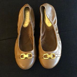 Ralph Lauren Brown Flats with Gold Buckle